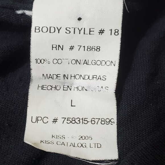 Kiss Army Size L T-Shirt Vintage Vinyl 2005 100% Cotton Black Camo Spellout Y2K - Picture 6 of 6